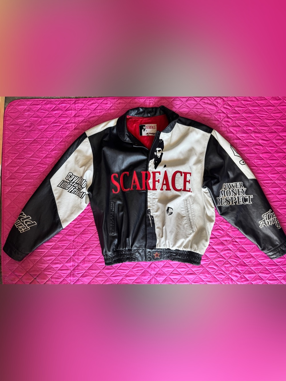 Vintage JH Design Scarface Leather Jacket 3XL Split Y2K